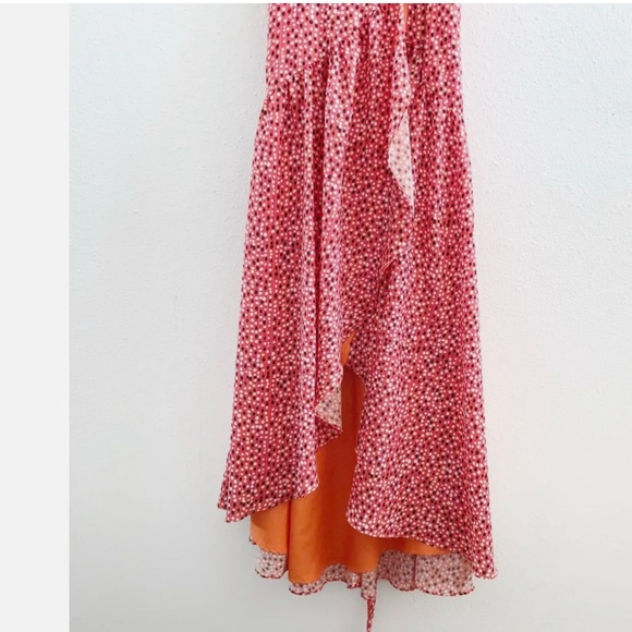 ANTHROPOLOGIE HUTCH Flutter Wrap Midi Dress LARGE - Picture 11 of 13